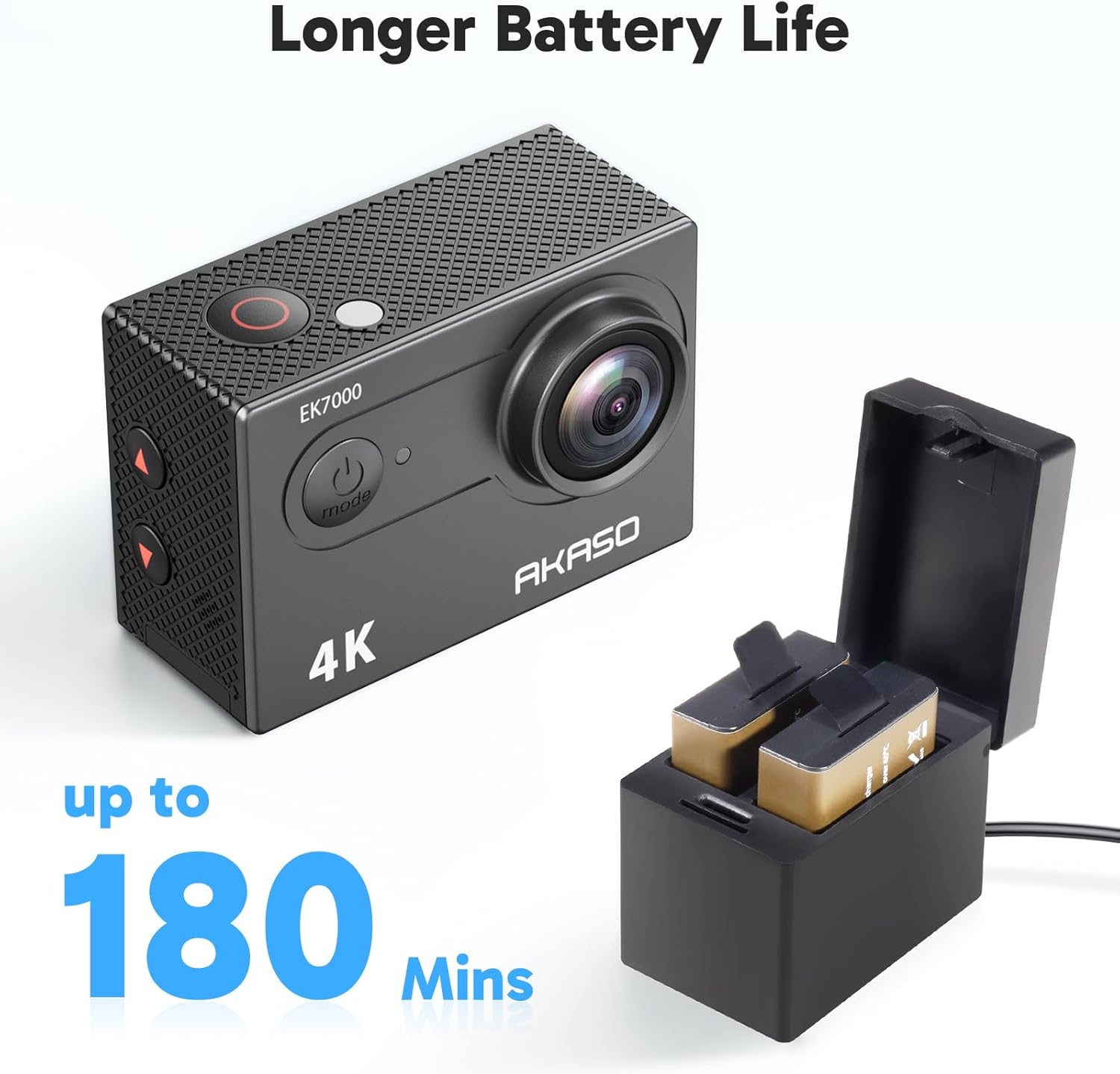 AKASO EK7000 4K30fps Action Camera - 131ft Waterproof Camera with Remote Control 4X Zoom Ultra HD 20MP Underwater Camera with Accessories Kit - Image 6